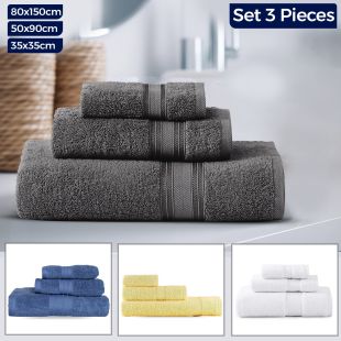 Cotton Bath Towels 3 Pcs