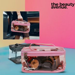 Transparent Cosmetic Bag With Handle by The Beauty Avenue - 17 x 9 x 12cm