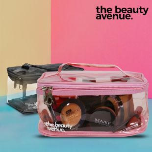 حقيبة مستحضرات تجميل شفافة بمقبض - 17 × 9 × 12 سم من The Beauty Avenue