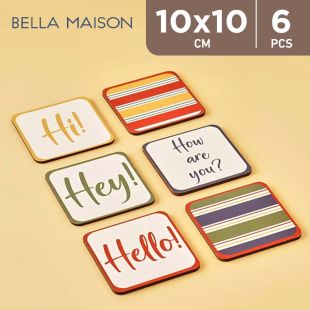 Bella Maison Hello Coasters Set 10 x 10 cm - 6 Pieces