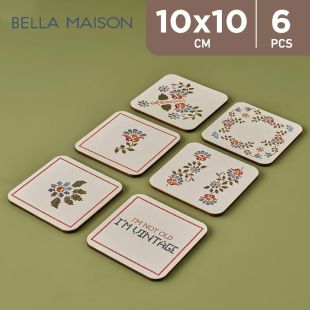 Bella Maison Vintage Coasters Set Blue 10 x 10 cm - 6 Pieces