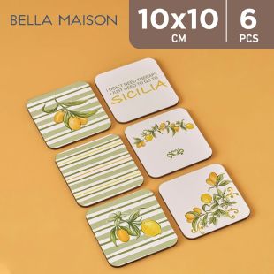 Bella Maison Sicilia Coasters Set Green 10 x 10 cm - 6 Pieces