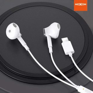 سماعات أذن ديناميكية Type-C أبيض من Moxom