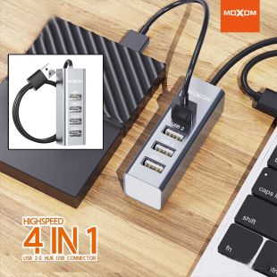 موزع USB 2.0 عالي السرعة 4 في 1 وموصل USB من Moxom