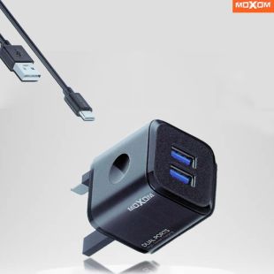 شاحن USB-A مزدوج عالي السرعة من Moxom