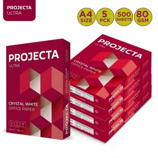 Ultra A4 Office Papers White 80 g By Projecta - 5 x 500 Sheets