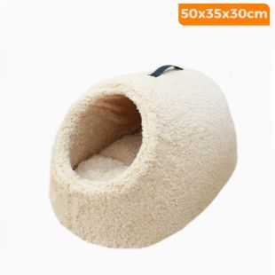 بيت بغطاء رأس للحيوانات الأليفة 50 × 35 × 30 سم