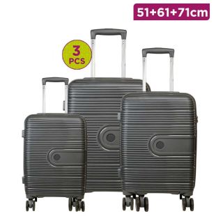 PP Trolley Bag Set Grey - 3 Pieces