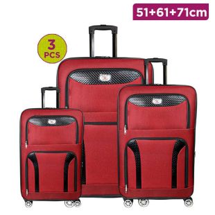 Fabric Travel Luggage Bag Set Maroon - 3 Pieces