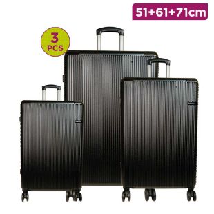 PP Trolley Bag Set Black - 3 Pieces