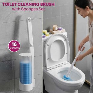 Toilet Cleaning Brush with Sponges Set - Sheeel Kuwait Deals