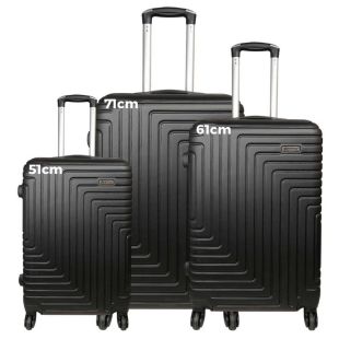 360A° Spinner Wheels ABS Hard Travel Luggage Bag - Black