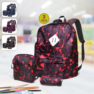 3 Pcs Camouflage School Backpack