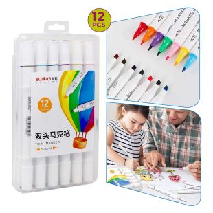 Set of 12 Colors Dual Tip Sketch Markers