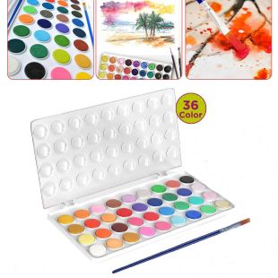 36 Colors Watercolor Paint Set with 1 Paint Brush