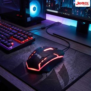 ماوس ألعاب خفيف الوزن بإضاءة RGB من Jedel