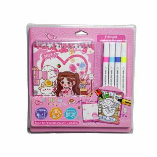 مجموعة أقلام تحديد ودفتر ملاحظات تصميم Lovely Girls
