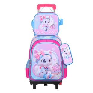 Cat Printed Backpack Trolley Set 42 × 32 × 17cm - 3 Pieces