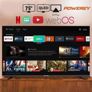 تلفزيون ذكي 4K UHD QLED webOS قياس 75 بوصة من Powerey (كرتون مفتوح - منتج جديد)