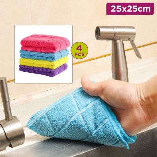 Pack of 4 Microfiber Kitchen Cleaning Towel 25×25cm