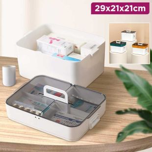 Portable 2 Layers Medicine Storage Box 29×21×21cm