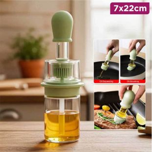 Glass Oil Dispenser With Silicone Brush 7 x 22cm