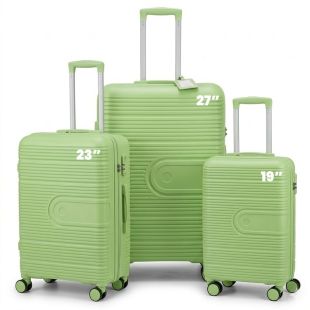 طقم 3 حقائب سفر تروللي صلبة PP قياس 48-58-69 سم