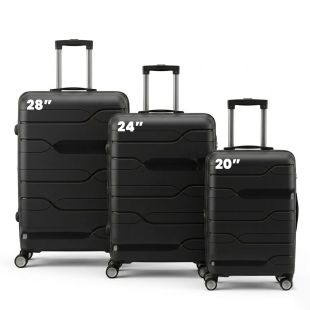 طقم 3 حقائب سفر تروللي صلبة PP قياس 51-61-71 سم