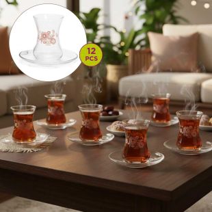 Set of 6 Tea Cups with 6 Saucers