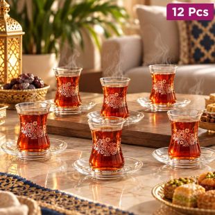 Set of 6 Tea Cups with 6 Saucers