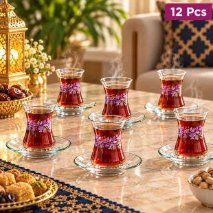 Set of 6 Tea Cups and 6 Saucers