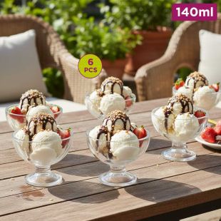 Set of 6 Ice Cream Cups 140ml