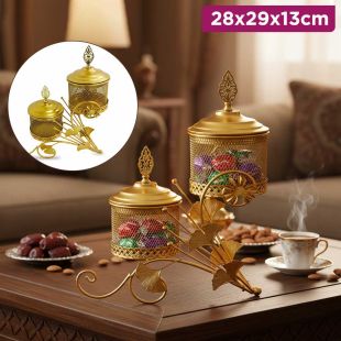 Double Serving Bowl with Lids 28×29×13 cm