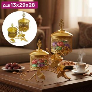 وعاء تقديم مزودج بأغطية 28×29×13 سم