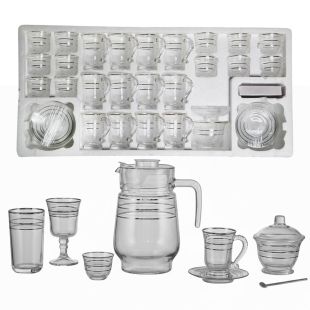 طقم أكواب 63 قطعة للقهوة العربية والعصير مع صحون