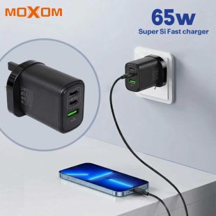 65W Wall Charger Dual USB-C and USB-A by Moxom