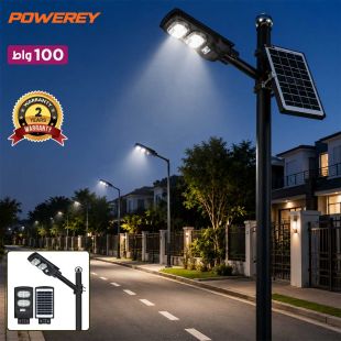كشاف شارع LED بالطاقة الشمسية 100 واط مع ريموت من Powerey