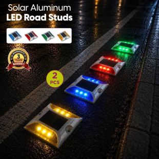 2 Pcs Solar Aluminum LED Road Studs by Powerey - Sheeel Kuwait
