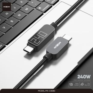 كيبل Type-C إلى Type-C بشاشة رقمية بقدرة 240 واط من MOXOM