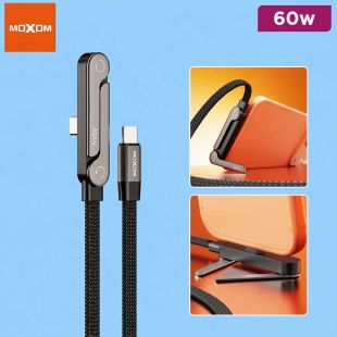 60W Type-C to Type-C Charging Cable with Phone Stand by MOXOM