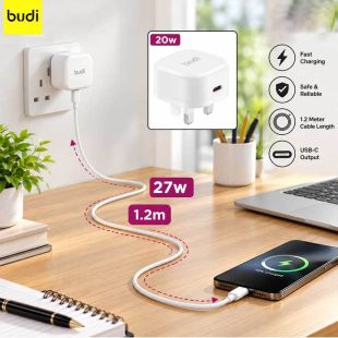 20W Wall Charger with 27W Type-C to Lightning Cable by Budi