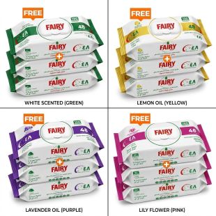 Fairy Surface Cleaning Wipes 100 Wipes - 2 + 1 Free - Choose Your Scent