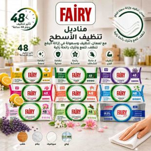مناديل تنظيف الأسطح 100 منديل من Fairy