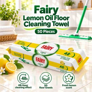 Fairy Floor Mop Cleaning Towel Lemon Oil Scented – 50 Pcs