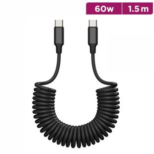 60W Type-C to Type-C 1.5m Spring Fast Charging Cable