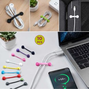 Set of 10 Magnetic Earbud and Data Cable Organizer