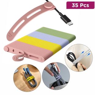 Set of 35 Silicone Cable Organizers