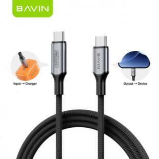 كابل شحن سريع USB-C إلى USB-C بتقنية PD 3.1 وقوة 140 واط بطول 1.2 متر من Bavin
