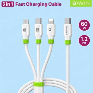 3 in 1 Fast Charging Cable 1.2m 60W by Bavin