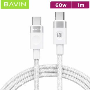 Bavin 60W Nylon Braided Type-C to Type-C Fast Charging & Data Cable 1 M